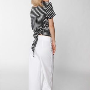 Women’s dark gray/white striped top